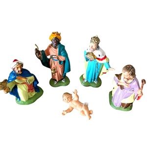 Vintage Fontanini Nativity Depose 5 Piece Set  Made in Italy
